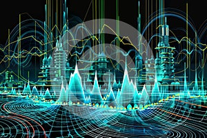 abstract future technology concept background, 3d rendering toned image, generative ai