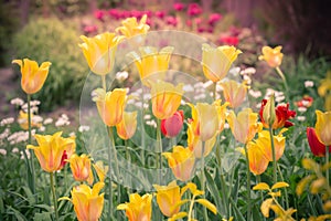 Toned image of a Dreamy Springtime Garden