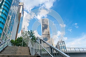 Toned image of modern office buildings in central Hong Kong