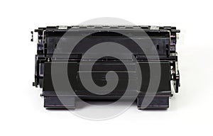 Toner cartridge black for printer isolated on white background.