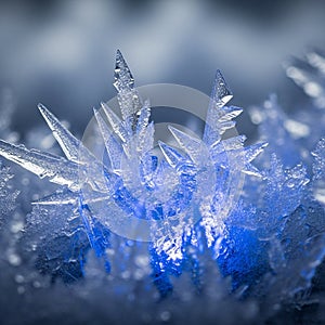 Tones of blue and white emphasize the coldness and fragility of the