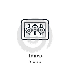 Tones outline vector icon. Thin line black tones icon, flat vector simple element illustration from editable business concept