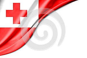 Tonga flag. 3d illustration. with white background space for text photo