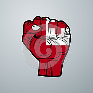 Tonga Flag with Hand Design