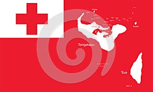 Tonga flag and map