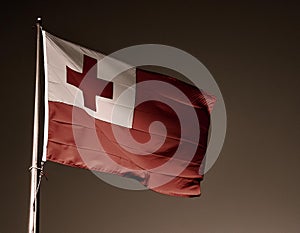 Tonga Flag. The National Flag of Tonga