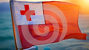 Tonga Flag. The National Flag of Tonga