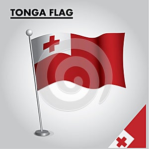 TONGA flag National flag of TONGA on a pole