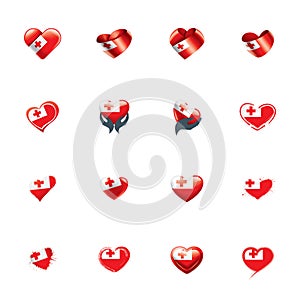 Tonga flag, vector illustration on a white background.