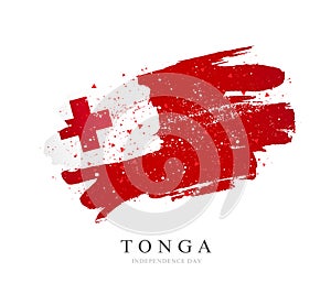 Tonga flag. Vector illustration on a white background