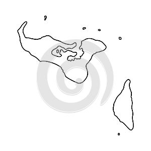 Tonga map of black contour curves on white background of