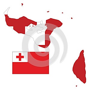 Tonga Map and Flag
