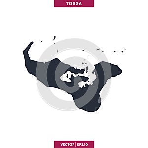 Tonga Map. High detailed map vector in white background.