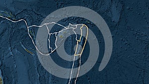 Tonga plate outlined. Fahey. Satellite