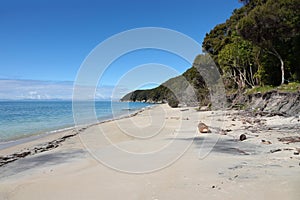 Tonga quarry beach in Abel Tasman National Park, New Zealand