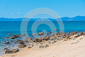 Tonga quarry campsite beach at Abel Tasman national park in New Zealand