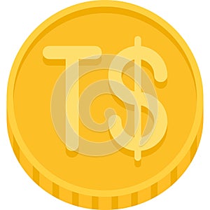 Tongan paÊ»anga coin icon, currency of Tonga