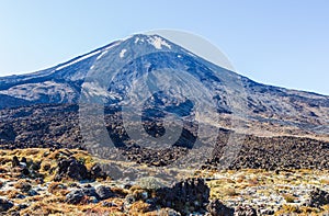 Tongariro alpine track. Portrait of Mountain. Valley of Three Volcanoes. North Island. New Zealand