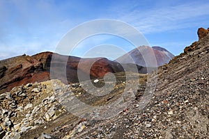 Tongariro crossing, New Zealand. Ngauruhoe volcano