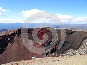 on the tongariro crossing trail, the red crater in new zealand