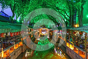 Tongli water town at night, China