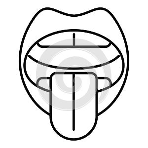 Tongue articulation icon outline vector. Infancy linguistic