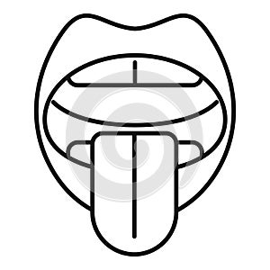Tongue articulation icon outline vector. Infancy linguistic photo
