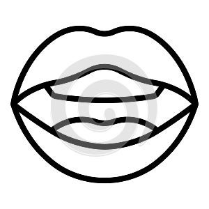 Tongue articulation icon outline vector. Mouth pronunciation