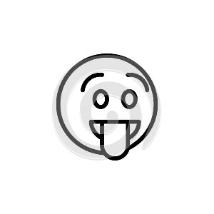 Tongue emoji outline icon. Signs and symbols can be used for web, logo, mobile app, UI, UX