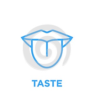 Tongue lick taste and lips icon