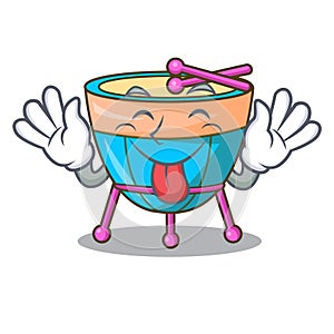 Tongue out cartoon timpani isolated on the mascot