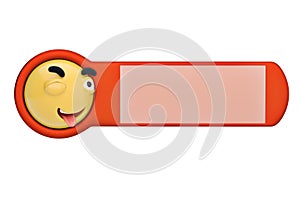 Tongue out emoticon on a board.3D illustration.