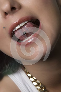 Tongue ring girl