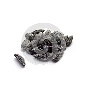 Tonka beans isolated on white