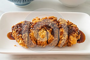 Tonkatsu - Japanese pork cutlet deep fried with rice set