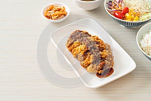 Tonkatsu - Japanese pork cutlet deep fried with rice set