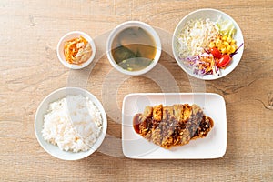 Tonkatsu - Japanese pork cutlet deep fried with rice set