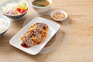 Tonkatsu - Japanese pork cutlet deep fried with rice set