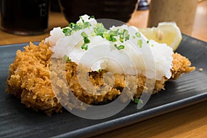 Tonkatsu serve with grated radish