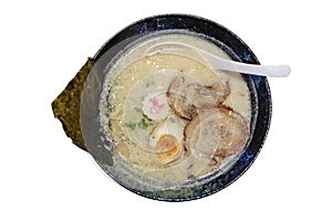 Tonkatsu Susa with white spoon on white background