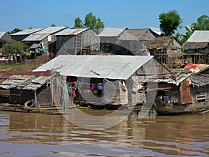 Tonle Sap Houseboats and huts