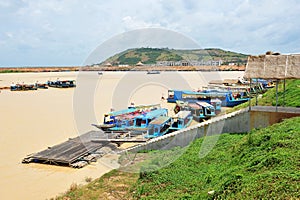 Tonle Sap lake boat jetty