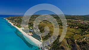 Tonnara beach and Scoglio Ulivo, Calabria from the air