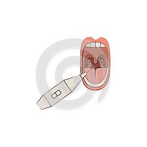 Tonsillectomy laser operation colored icon. Element of colored cosmetology laser icon for mobile concept and web apps.Thin line To
