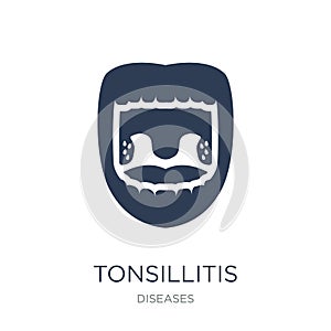 Tonsillitis icon. Trendy flat vector Tonsillitis icon on white b