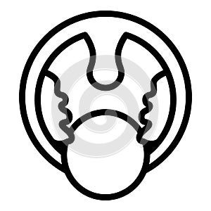 Tonsillitis mouth icon, outline style