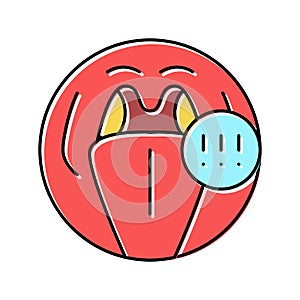 tonsils adenoid problems color icon vector illustration