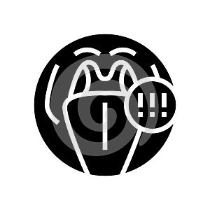 tonsils adenoid problems glyph icon vector illustration