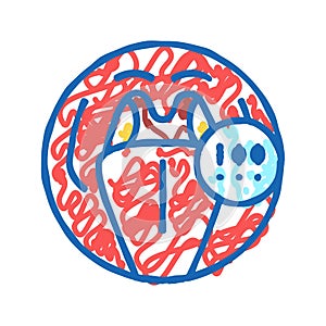 tonsils adenoid problems icon doodle illustration
