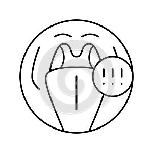 tonsils adenoid problems line icon vector illustration